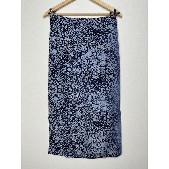 Women’s Cotton Blend Straight Midi Skirt Size 14 Multicolored Ombré Career - Picture 1 of 15